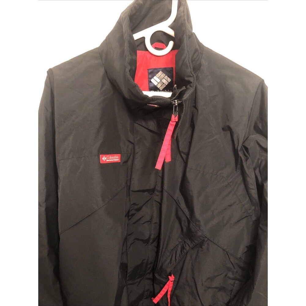 Columbia Men's Whirlibird Windbreaker Jacket Black Size Large Radial Sleeve